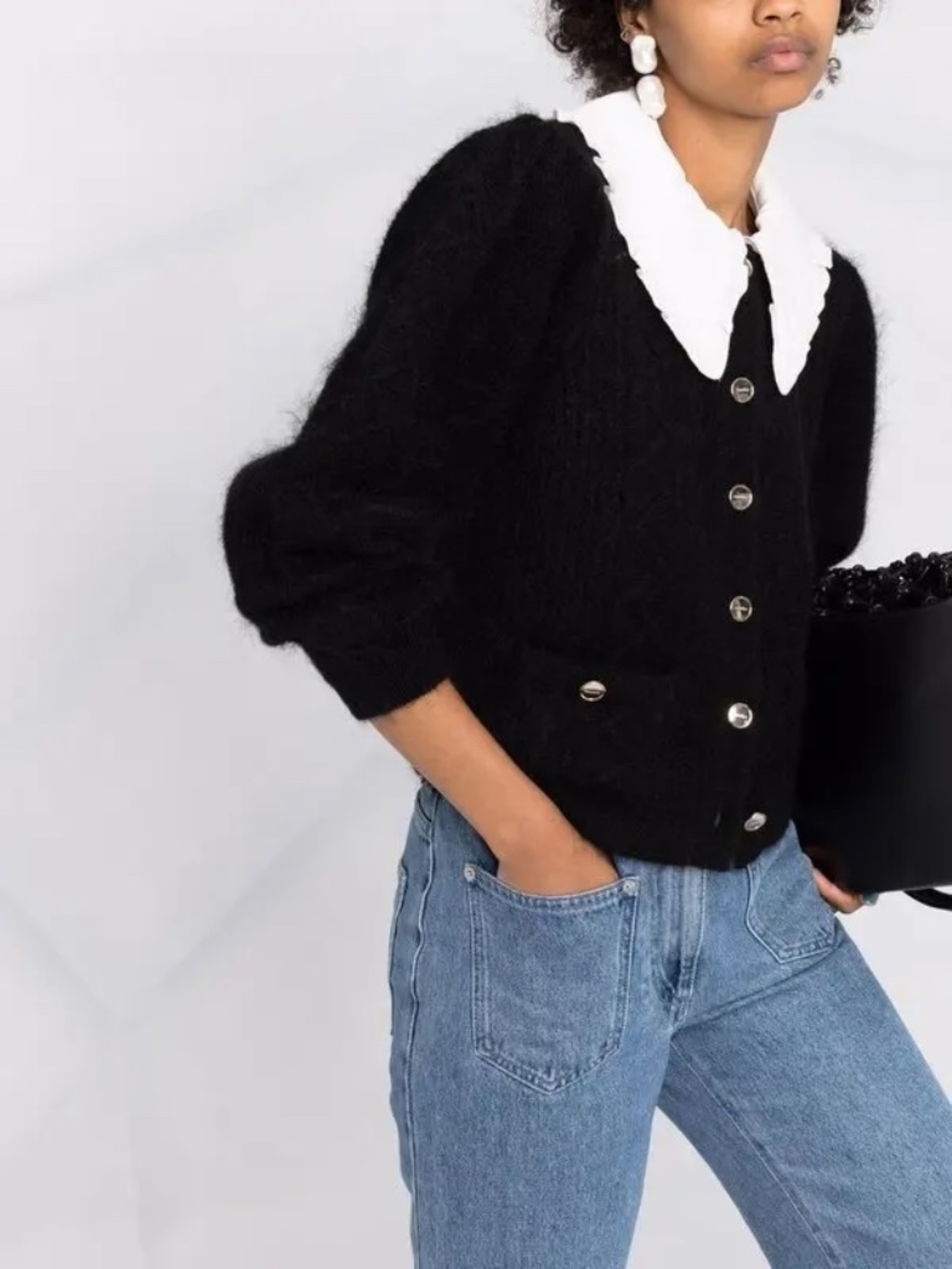 Sandro Knitted Button-Fastening Cardigan